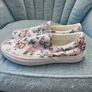 vans tapestry floral slip on shoe size 10.5 canvas skate casual